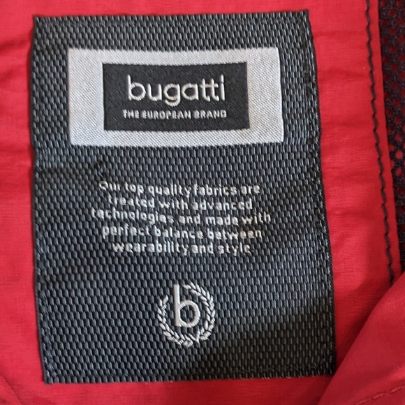 Bugatti Mens Sporty Windbreaker Jacket Size 40R( M-L) Red with Blue Trim - Picture 13 of 16
